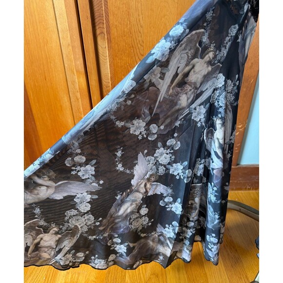 Dolls Kill Gothic Victorian Come My Sweet Angle Flower Lace Flares Leggings S - Picture 4 of 11